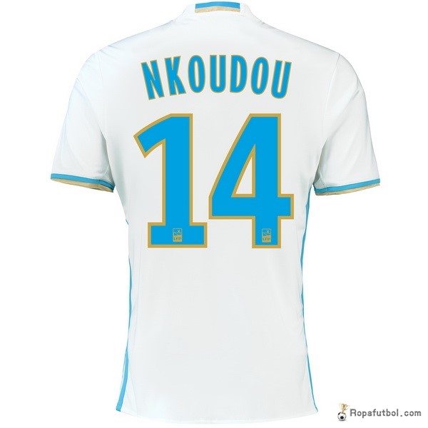 Camiseta Marsella Replica Primera Ropa Nkoudou 2016/17 Blanco